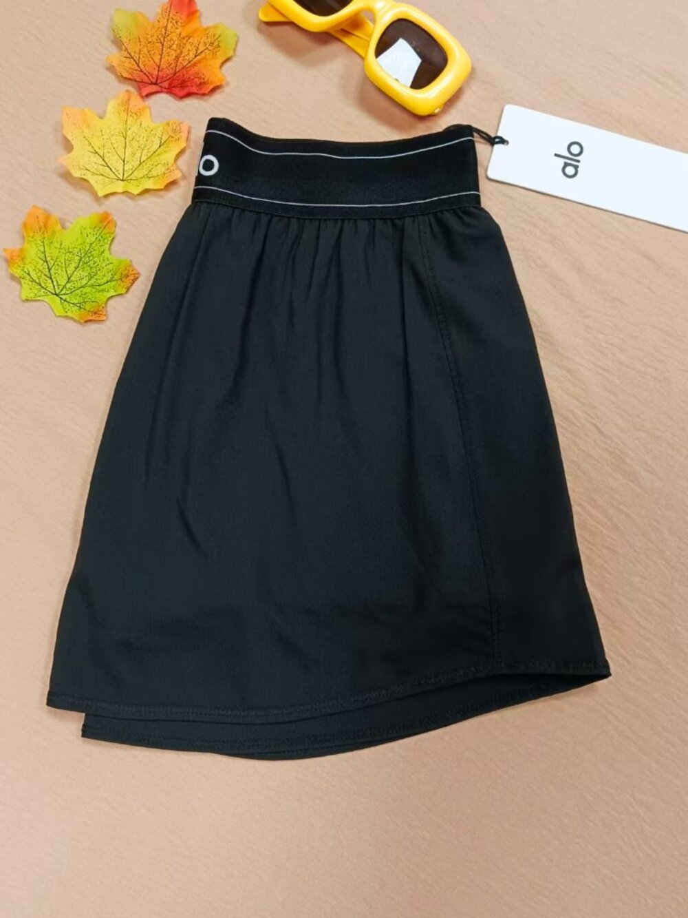 💗Alo Yoga Match Point Tennis Mini Skirt🧚‍Black Tenniscore Trendy & Chic NWT - Picture 7 of 8